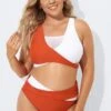 Red & White Wrap Fashion Bikini Set For Lady