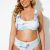 Scoopneck Tie Dye Underwire Bikini Set For Women