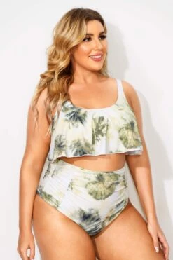Tie Dye Printed Scoop Neck Women Bikini Set