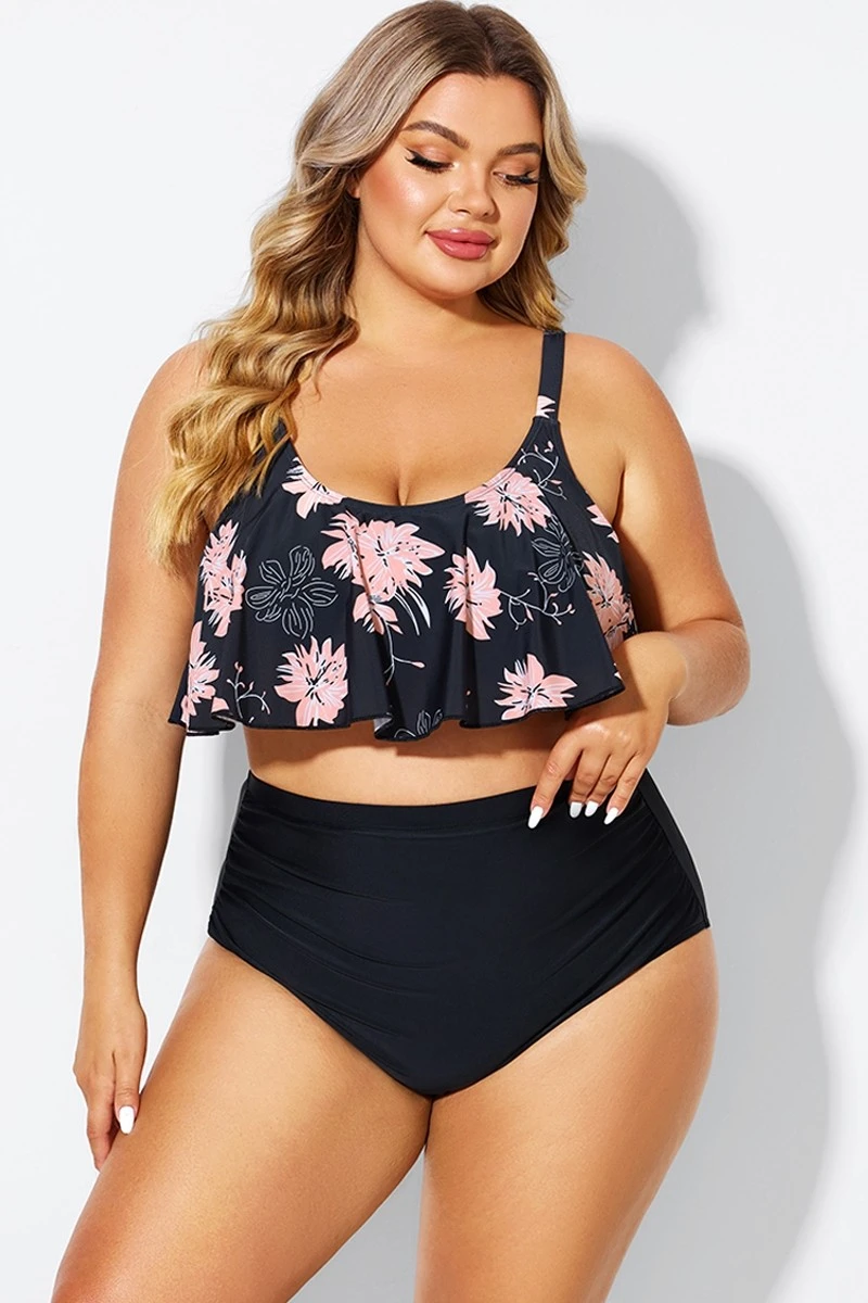 Floral Print Sexy Scoop Neck Bikini Top - Image 3