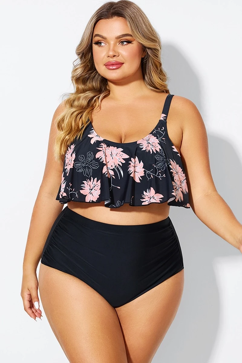 Floral Print Sexy Scoop Neck Bikini Top - Image 4