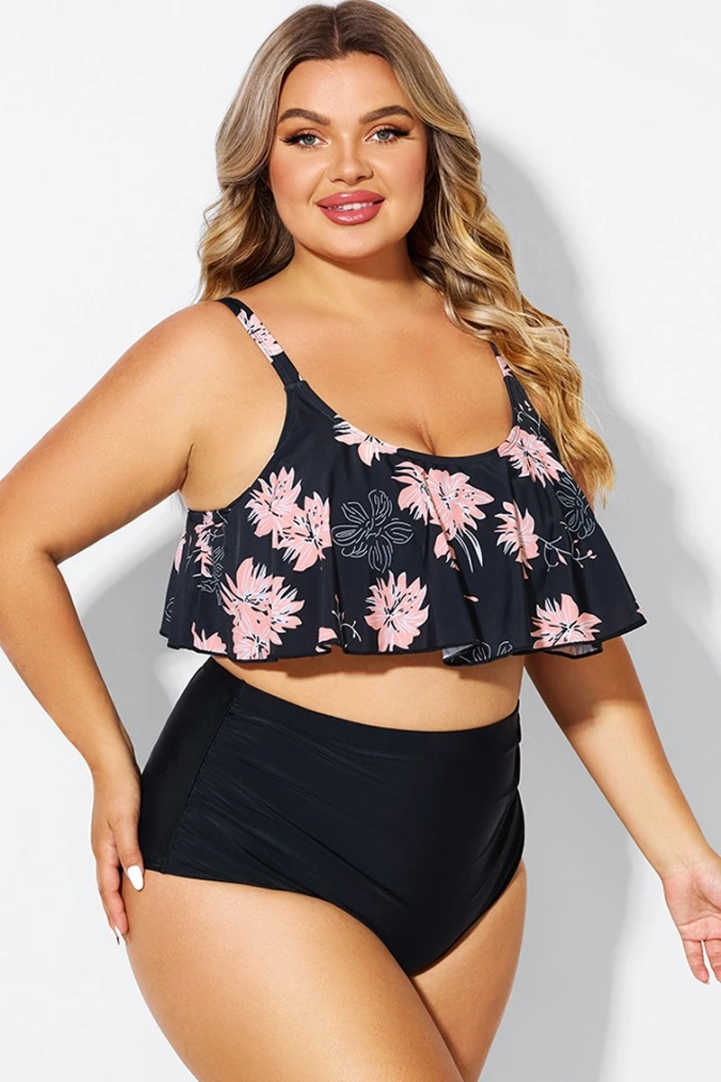 Floral Print Sexy Scoop Neck Bikini Top - Image 5