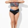 Colorblock Mid Rise Women Swim Bikini Bottom