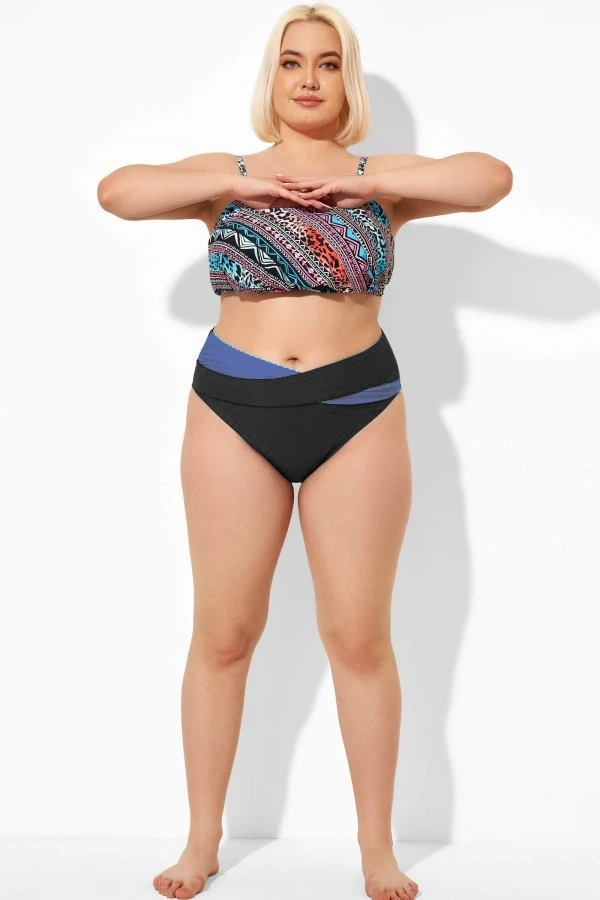Colorblock Mid Rise Women Swim Bikini Bottom - Image 4