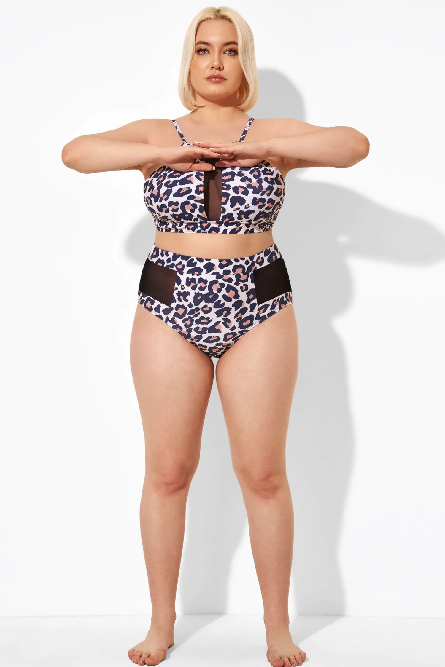 Leopard Mesh High Waisted Swim Bottoms - Image 4