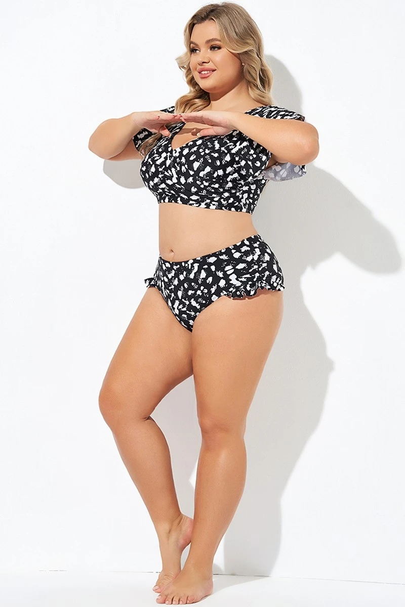 High Rise Frill Detail Bikini Bottom - Image 3