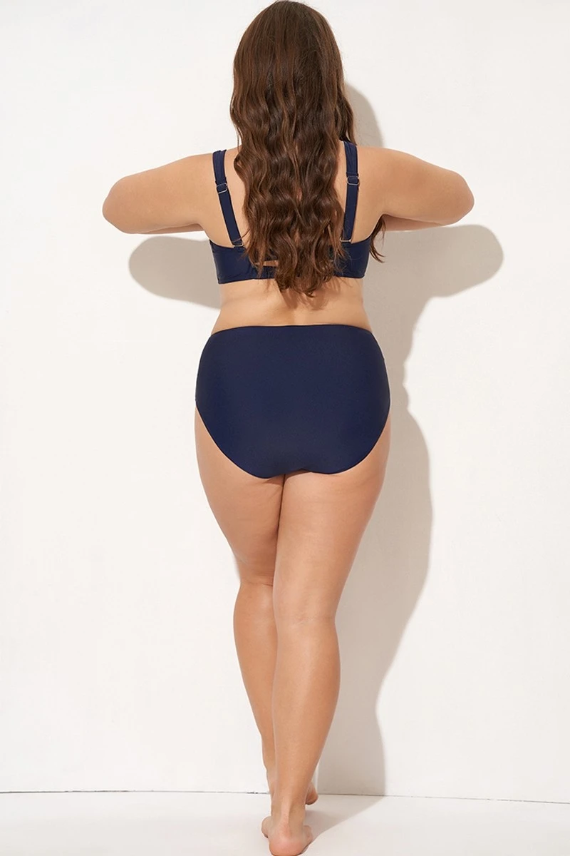 Striped High Waist Swim Bikini Bottom - Image 2