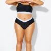 Black & White Natural Waisted Bikini Bottom