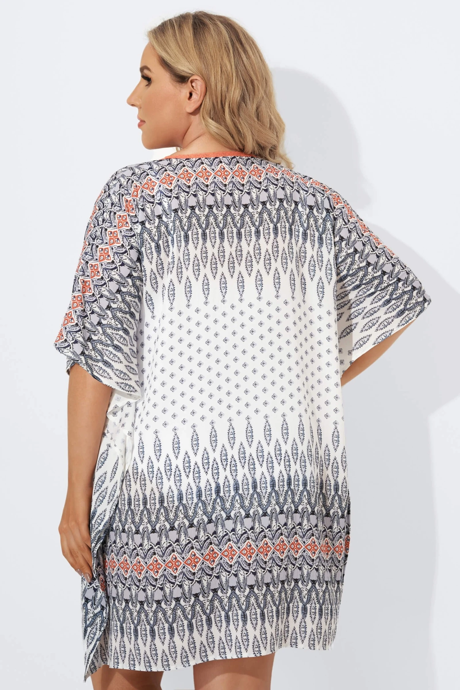 Plunging V-Neck Double Side Slits Cover Up - Image 2