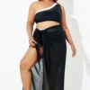 Full Length Mesh Tie Sarong Cover Up