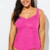Pink Vintage Push Up One Piece Swimsuit