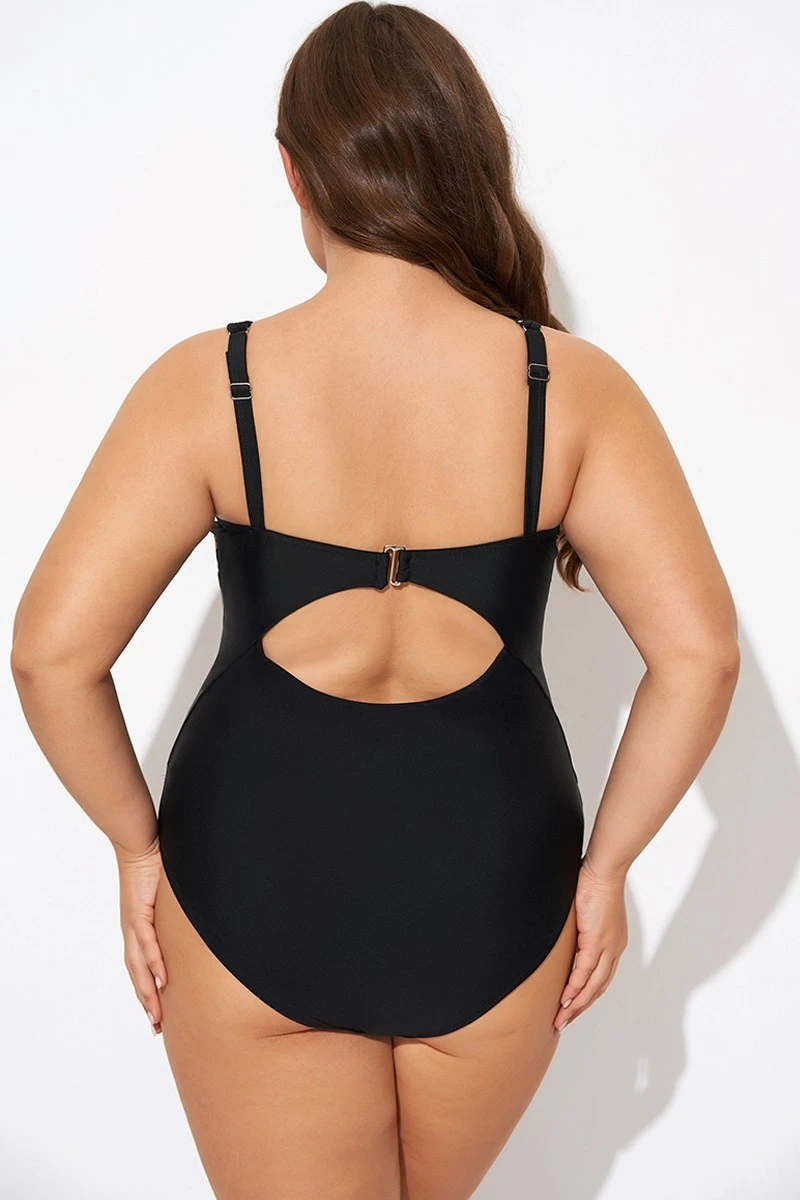 Pattern Ring Plunge Women One Piece Swimsuit - Image 2