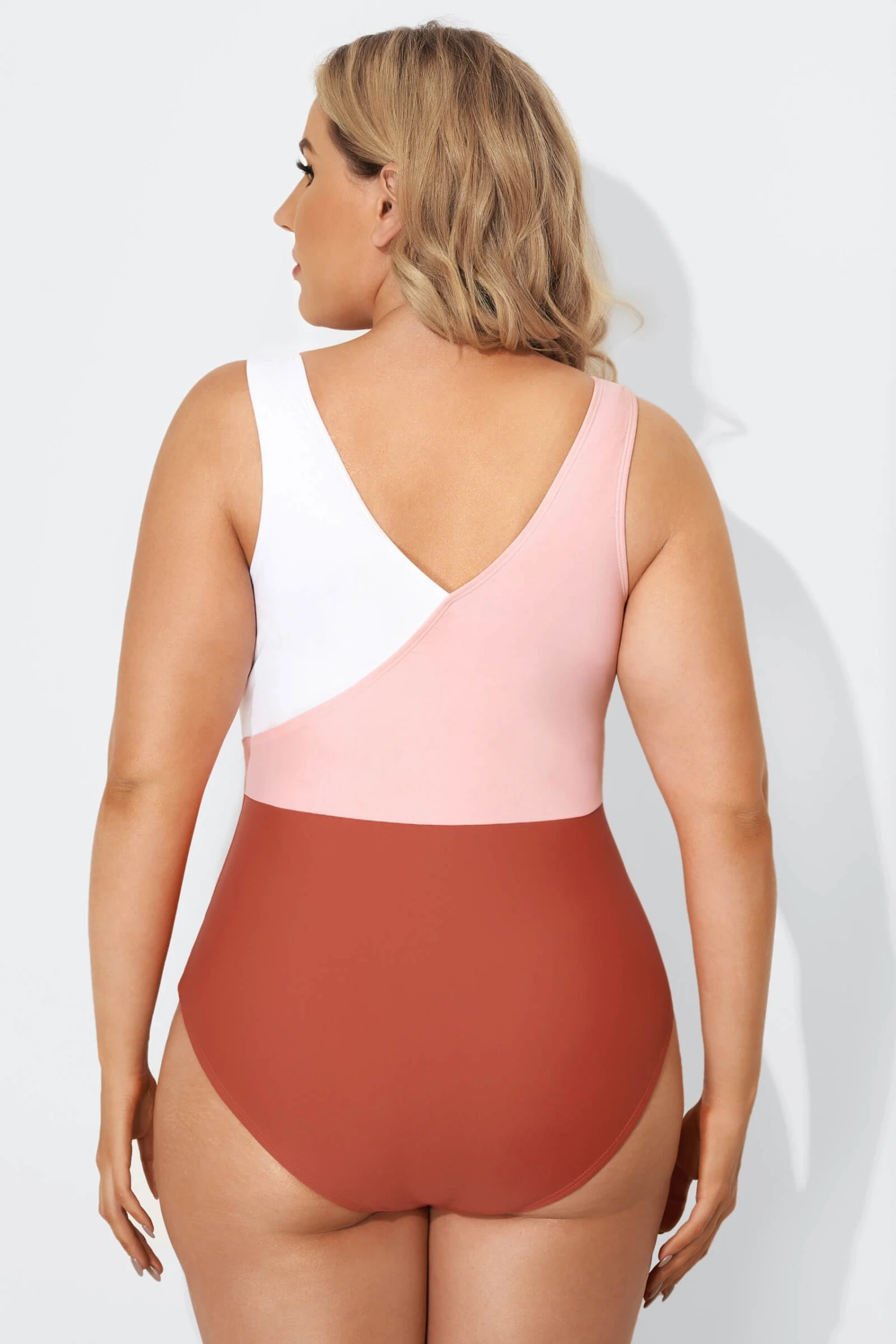 V-Neckline Criss-cross Style One Piece Swimsuits - Image 2