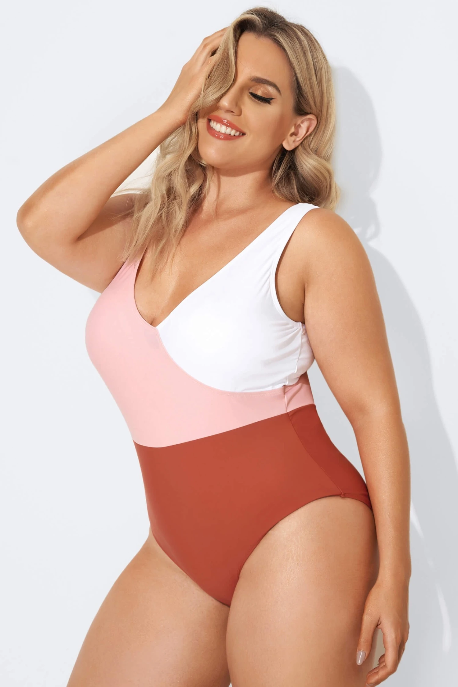 V-Neckline Criss-cross Style One Piece Swimsuits - Image 3