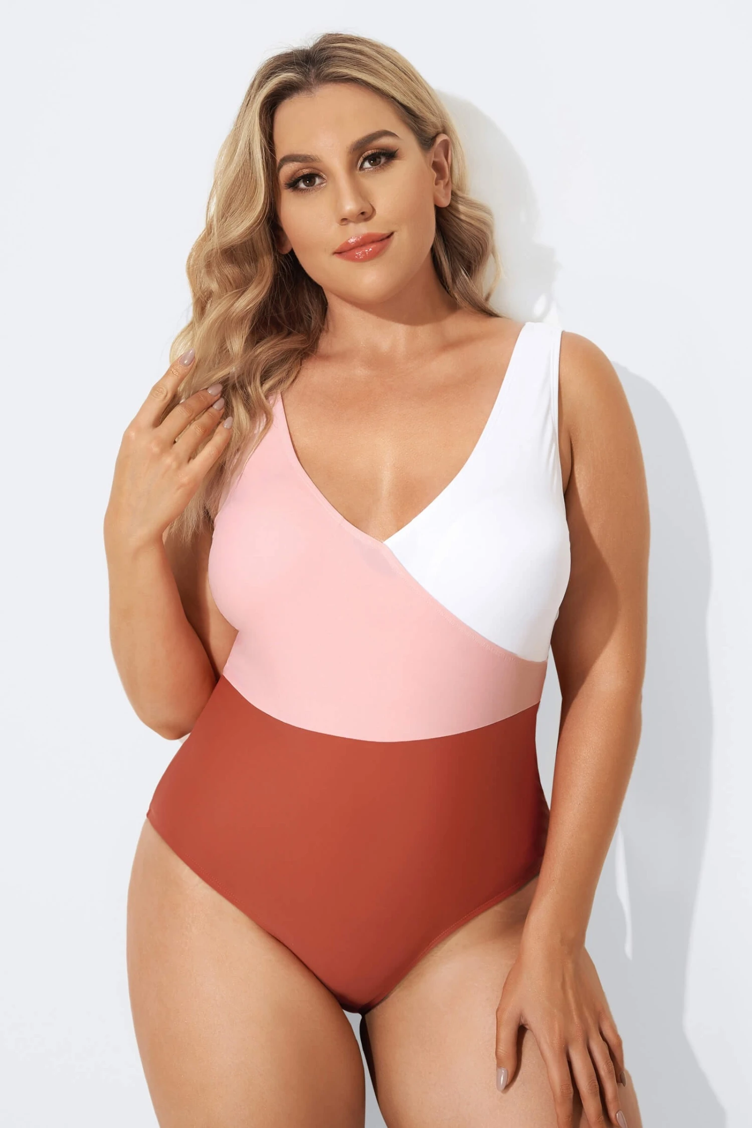 V-Neckline Criss-cross Style One Piece Swimsuits - Image 4