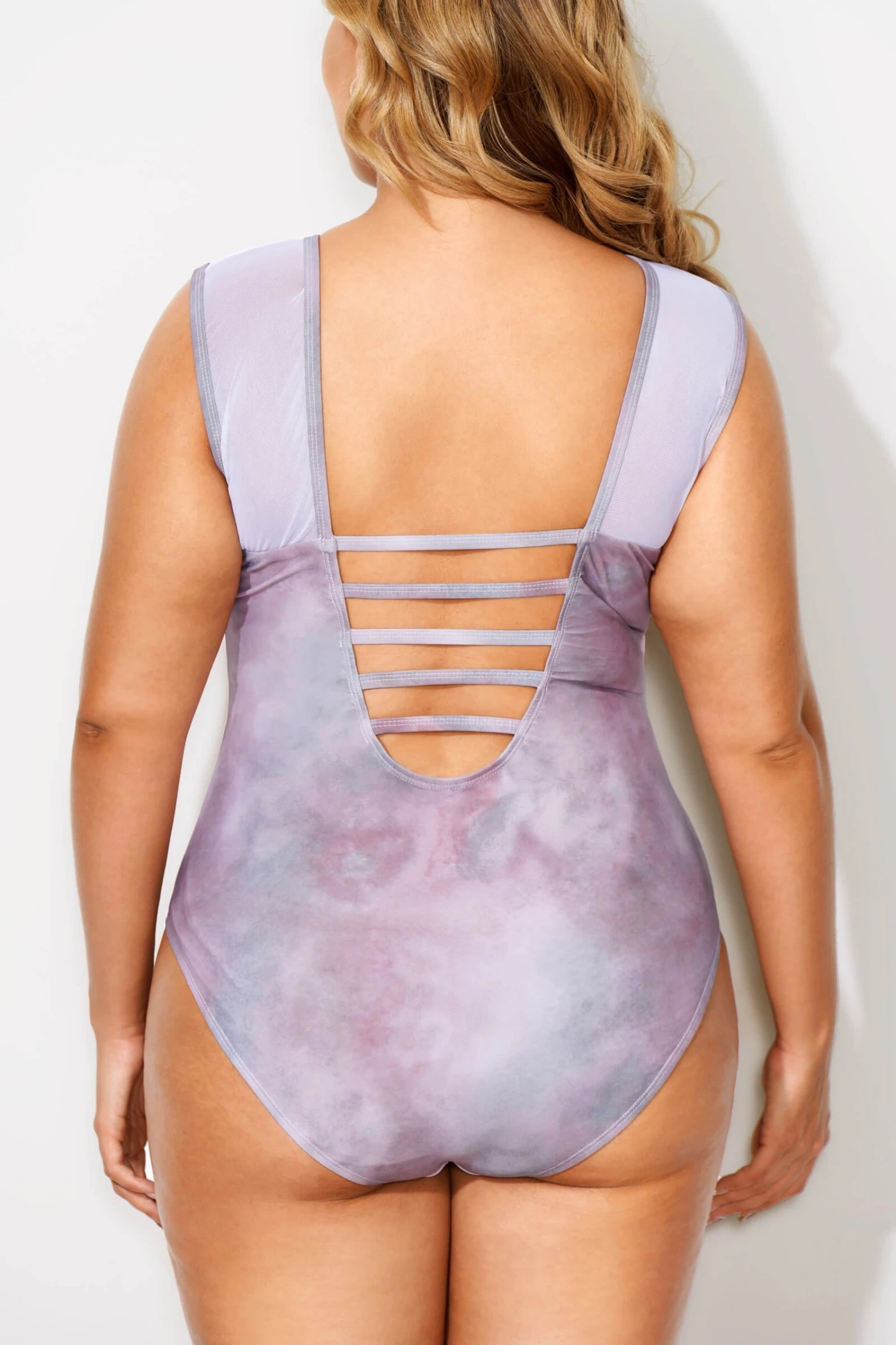 Tie Dye Printed Scoopneck One Piece Swimsuit - Image 2