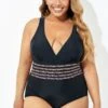 Black Trendy Leopard Printed One Piece Swimsuit