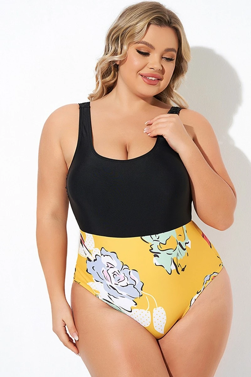 Floral Print Cutout Low Waist One Piece Swimsuit - Image 5