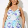 Tie Dye Underwire Sweetheart Neckline Tankini Top