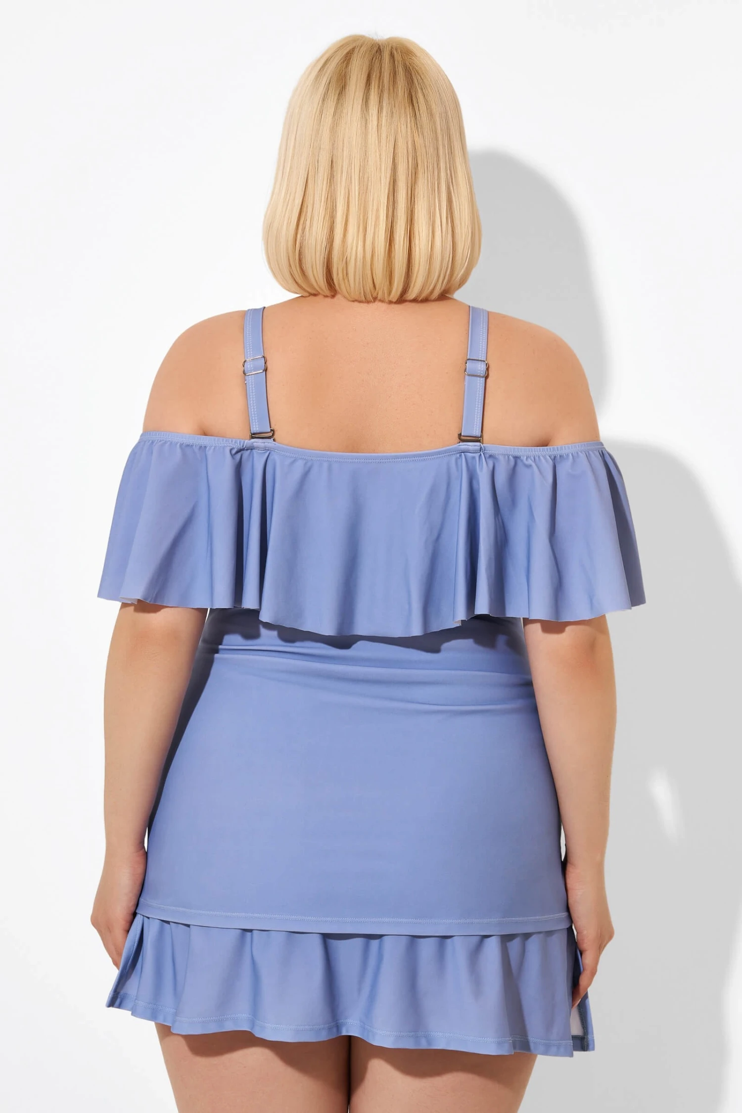 Blue Off The Shoulder Tankini Top - Image 2