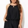 Black High Neck Fashion Tankini Top