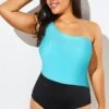Vintage Mesh One Shoulder One Piece Swimsuit