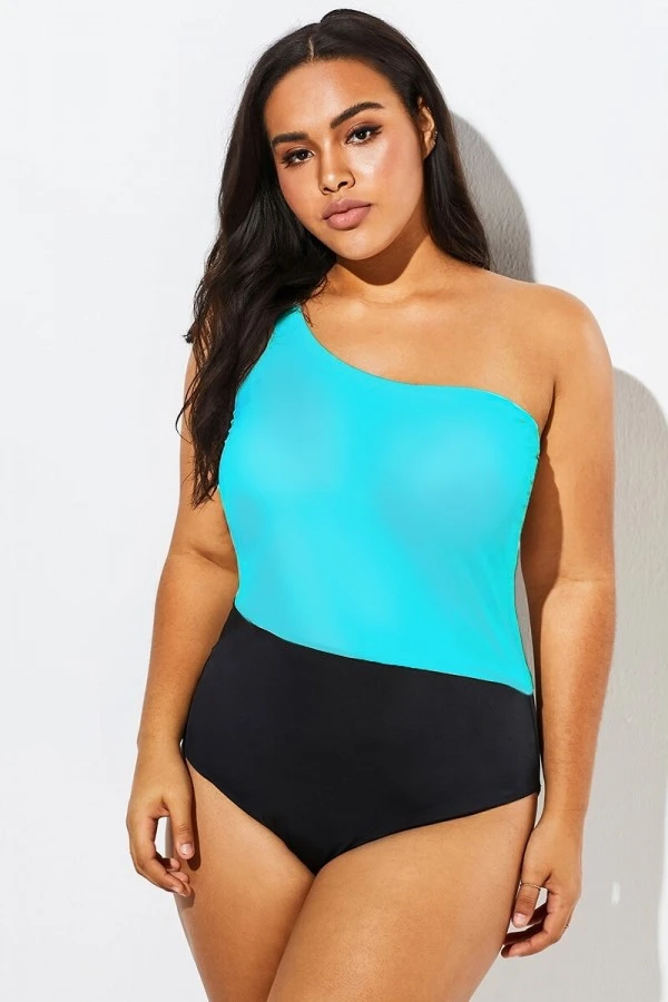 Vintage Mesh One Shoulder One Piece Swimsuit - Image 6