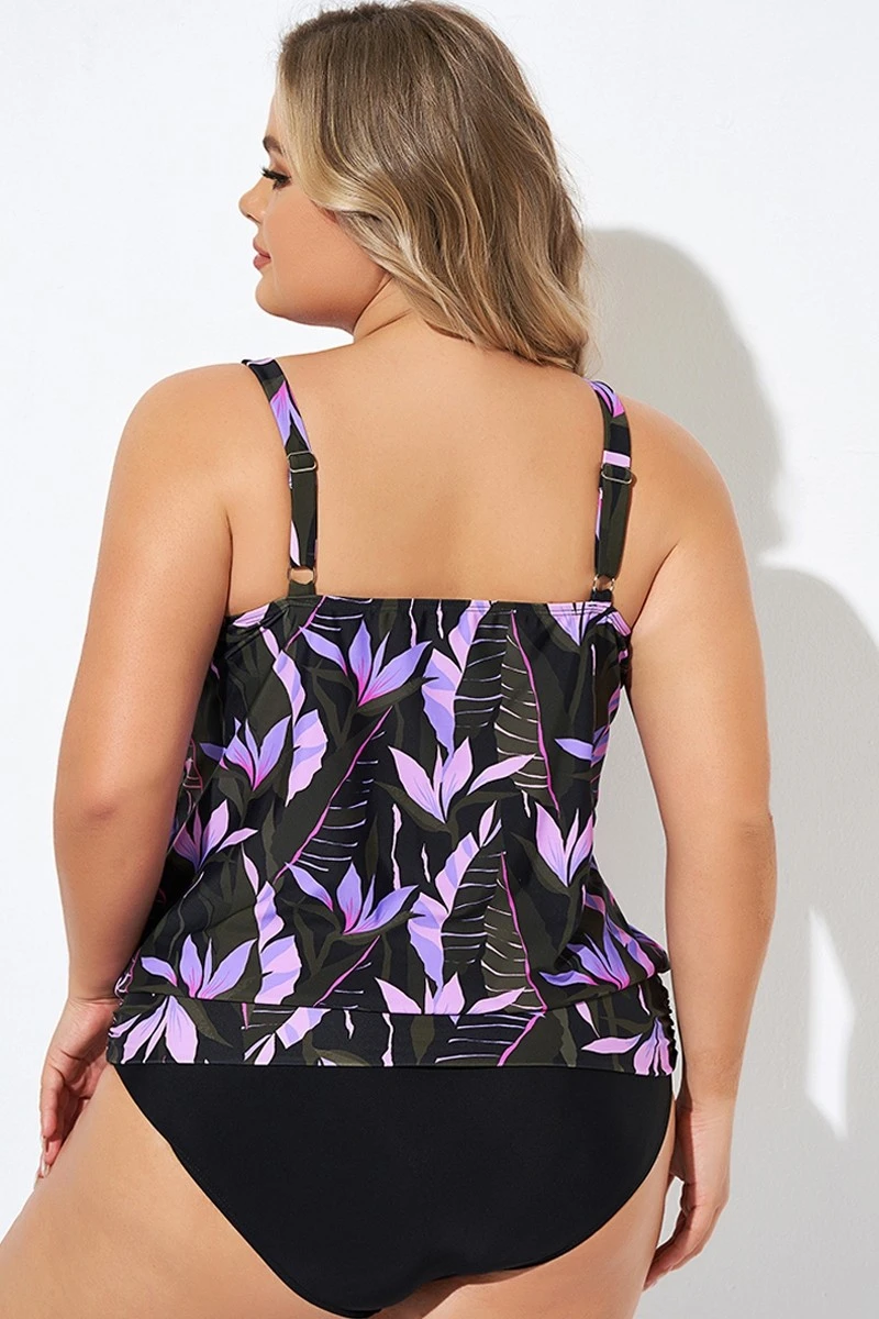 Adjustable Straps Blouson Lady Tankini Top - Image 2