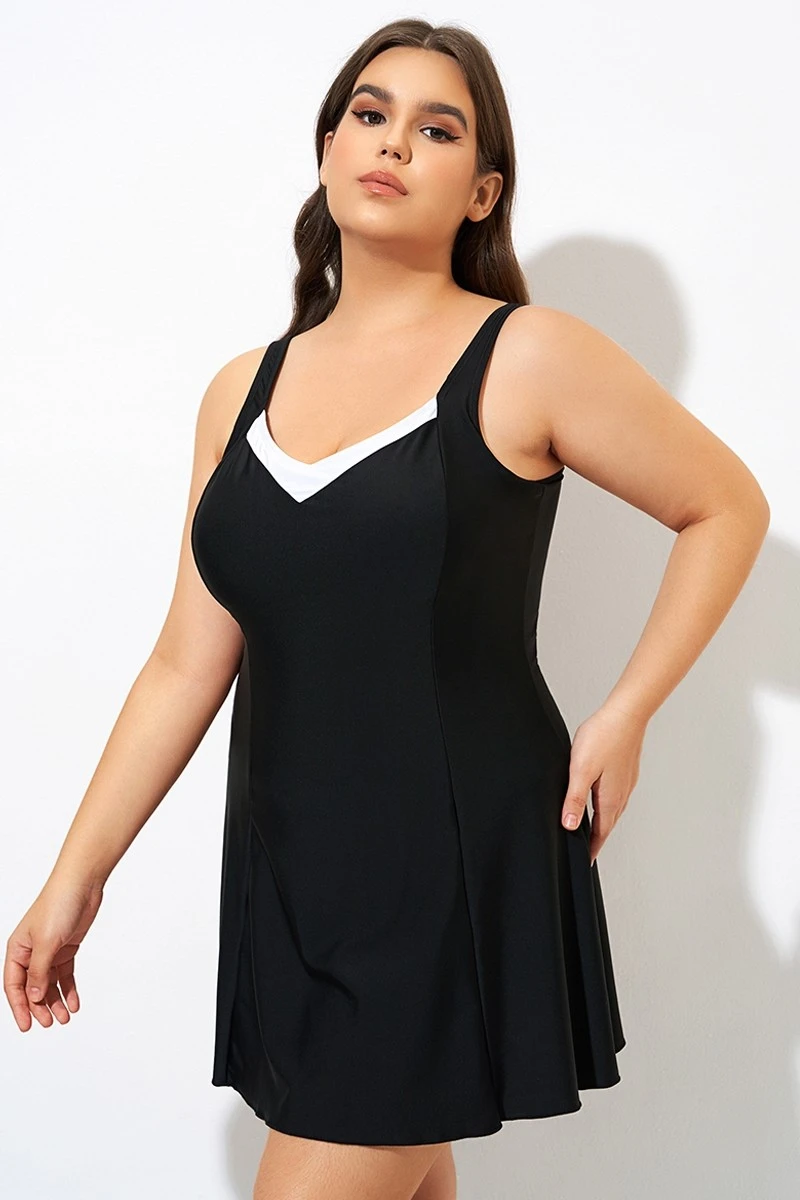 Classic Wide Straps Sweetheart Neckline Swimdress - Image 6