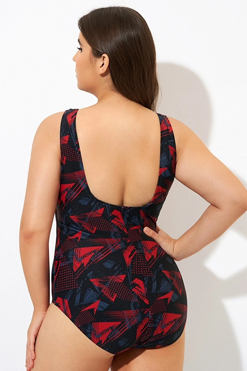 Graphic Print Sport Style One Piece Swimsuit - Image 2