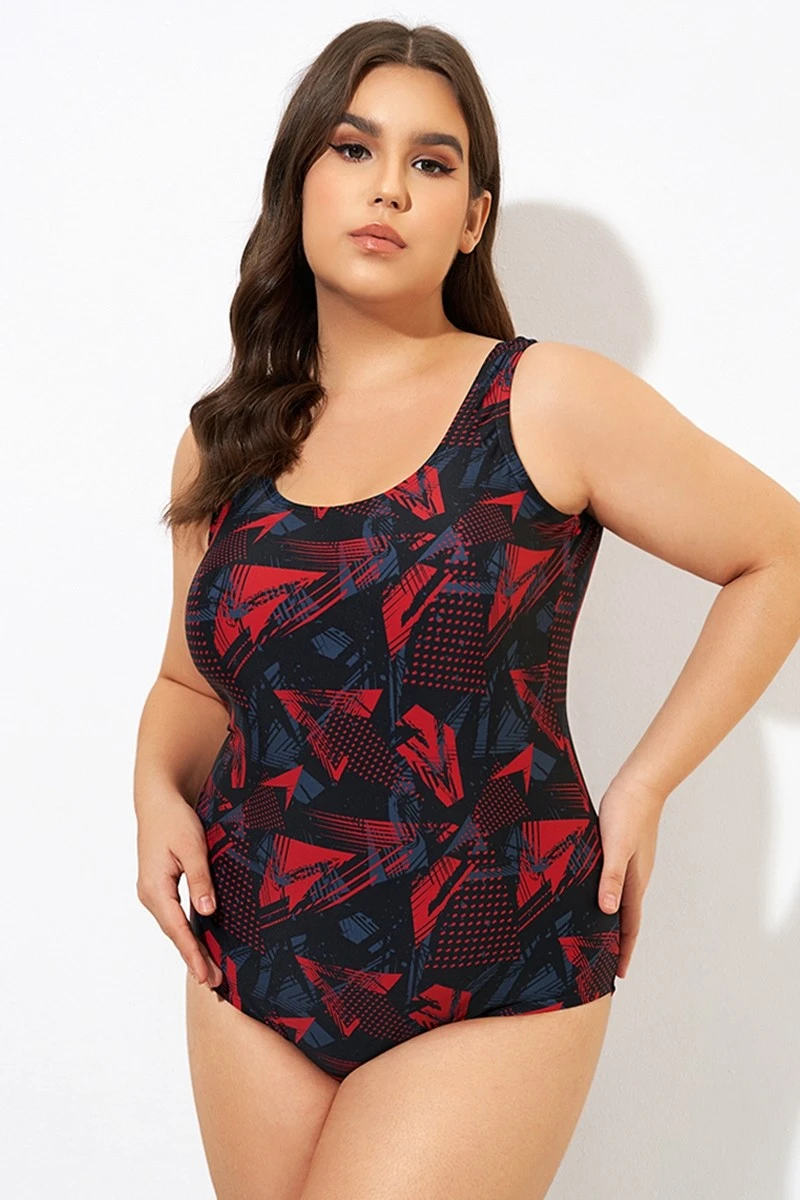 Graphic Print Sport Style One Piece Swimsuit - Image 3