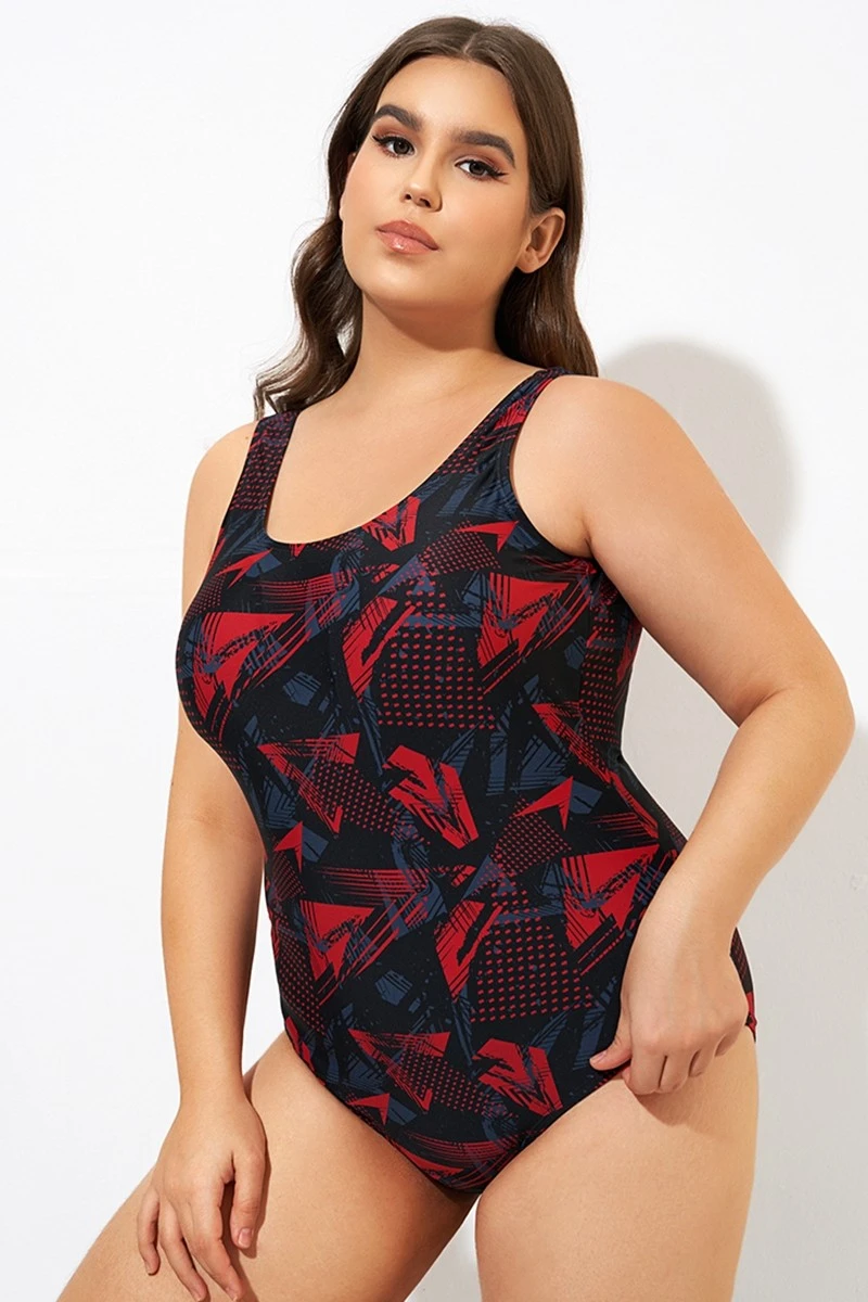 Graphic Print Sport Style One Piece Swimsuit - Image 5