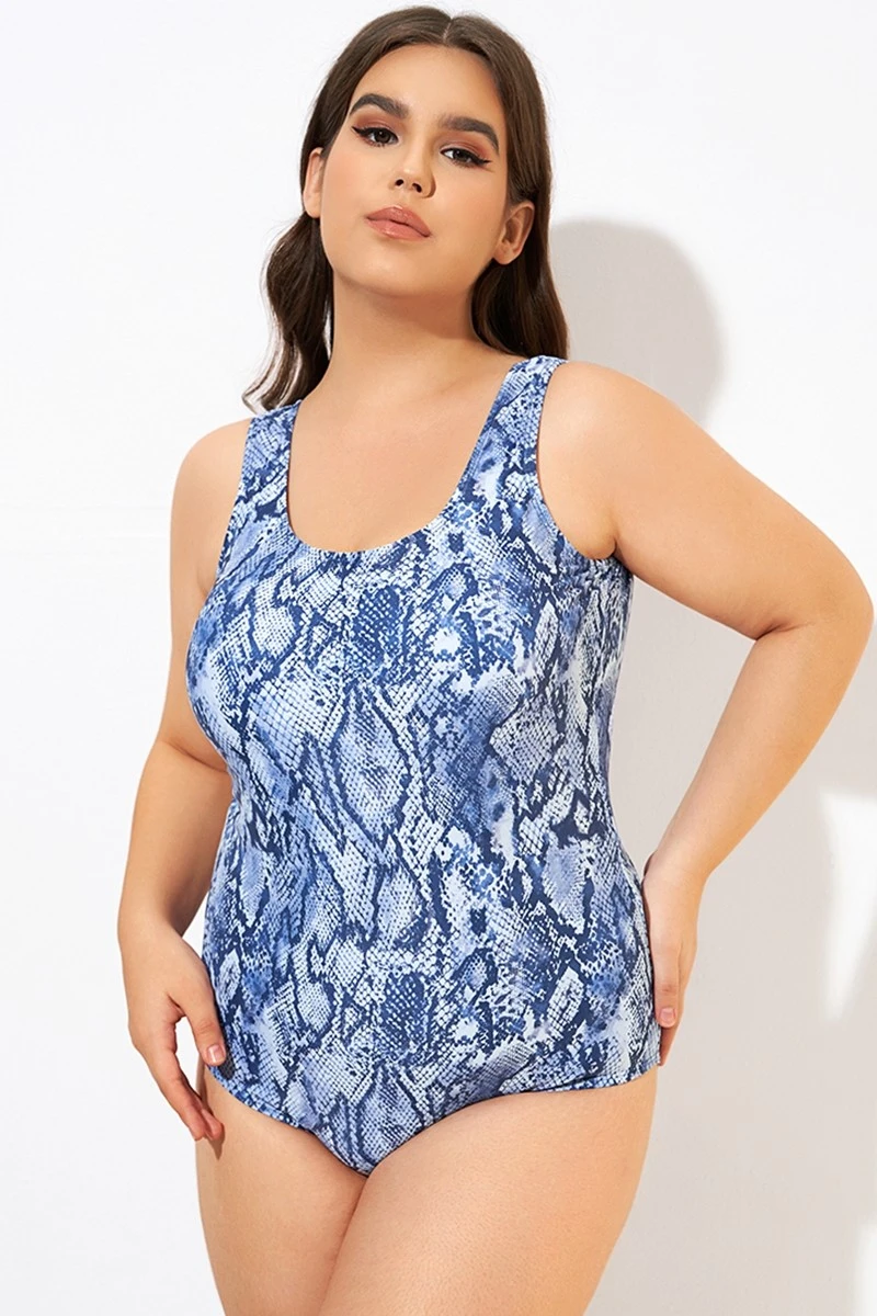 Leopard Printed Wide Straps One Piece Swimsuit - Image 4