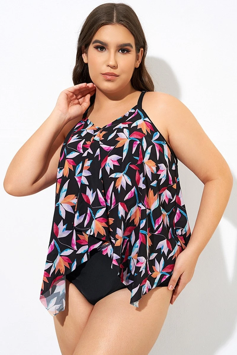 Multi Vintage Print Lady Tankini Top - Image 4