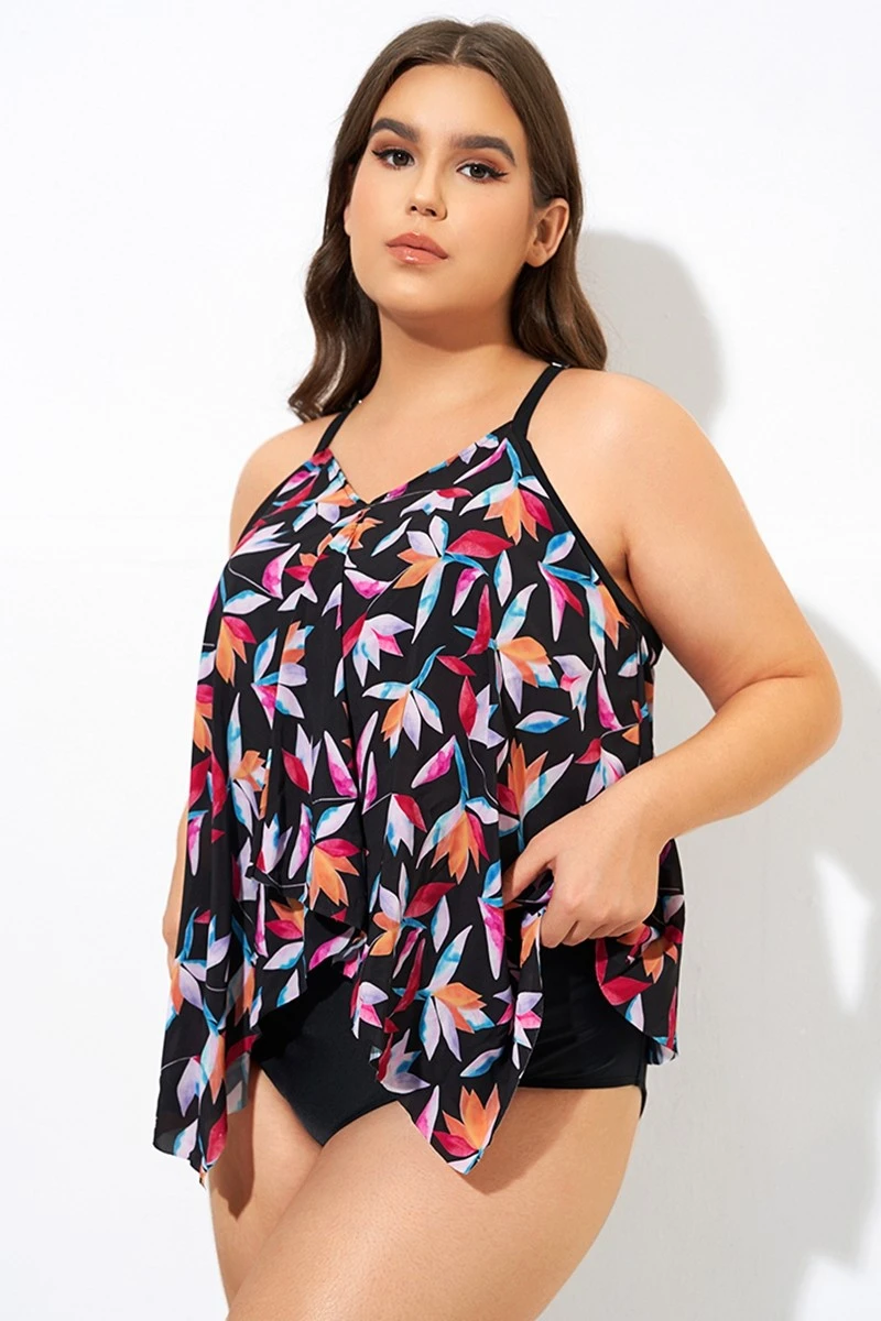 Multi Vintage Print Lady Tankini Top - Image 6